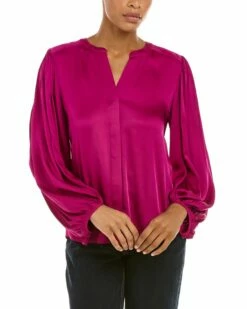 Best Sale 🔔 Trina Turk Devilline Silk-Blend Top 👩 Women Tops 😍