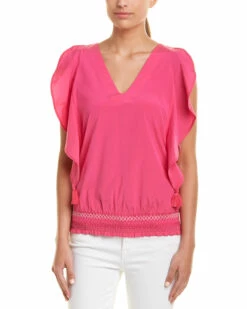 Hot Sale 🎉 Trina Turk Cancun Silk-Blend Top 👩 Women Tops 🛒