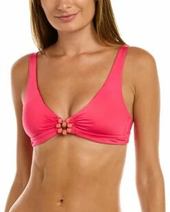 Outlet 😍 Trina Turk Monaco V Shape 👙 Bikini Top 👩 Women Swimwear & Coverups 😍