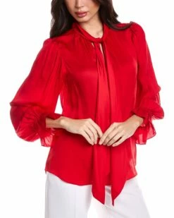 Best Sale 🔥 Trina Turk Hemmingway Silk-Blend Top 👩 Women Tops 🥰