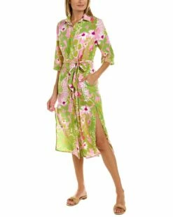 Budget 👍 Trina Turk La Palma Mid Button Up 👗 Dress 👩 Women Swimwear & Coverups 😍